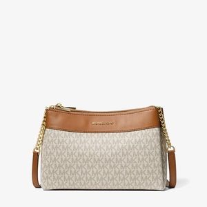 **EXCLUSIVE** NEW Michael Kors Small Vanilla Logo Print Canvas Crossbody